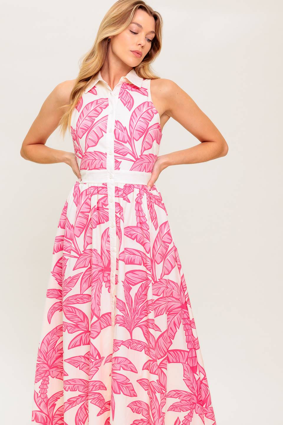 WHISPER IN BLOOM WOVEN MIDI DRESS Flying Tomato